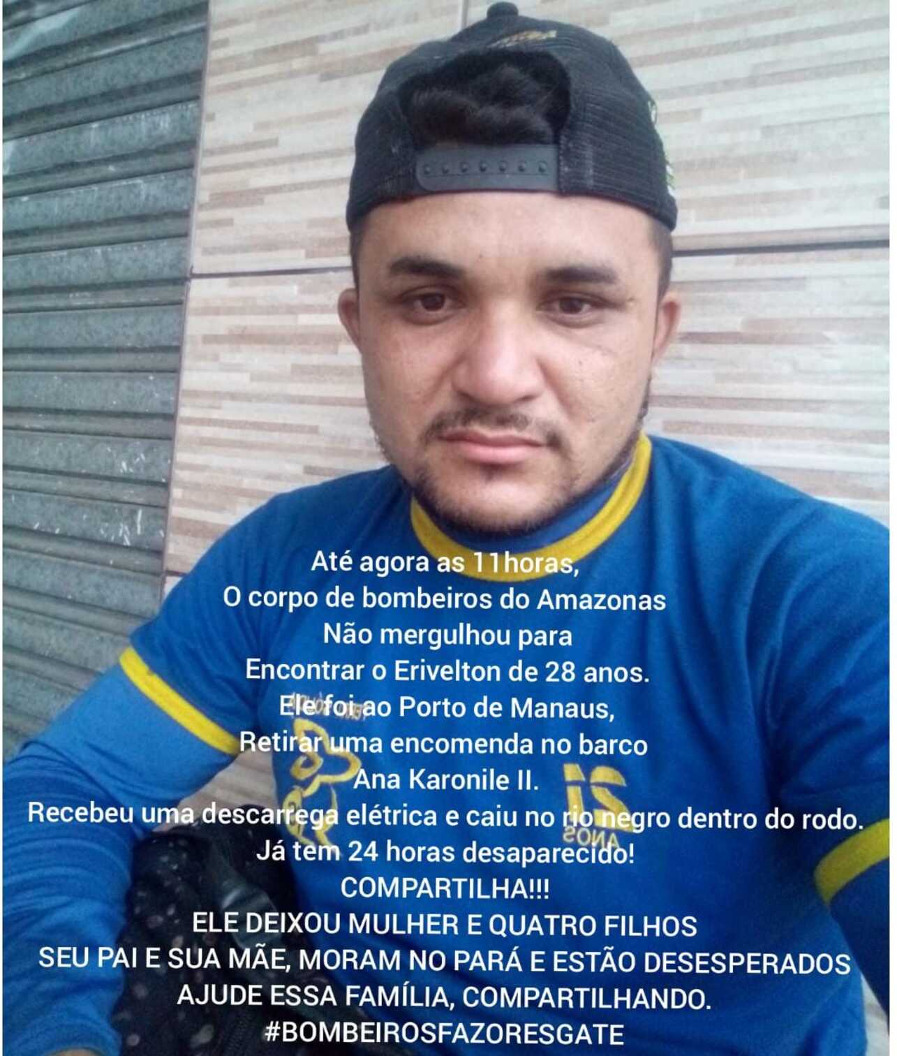Homem que sofreu descarga elétrica na Manaus Moderna e caiu no Rio Negro segue desaparecido