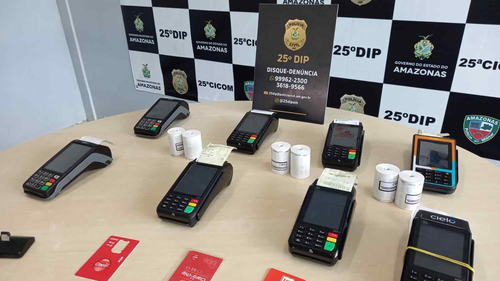 Trio é preso por furto e fraude em máquinas de cartão no AM