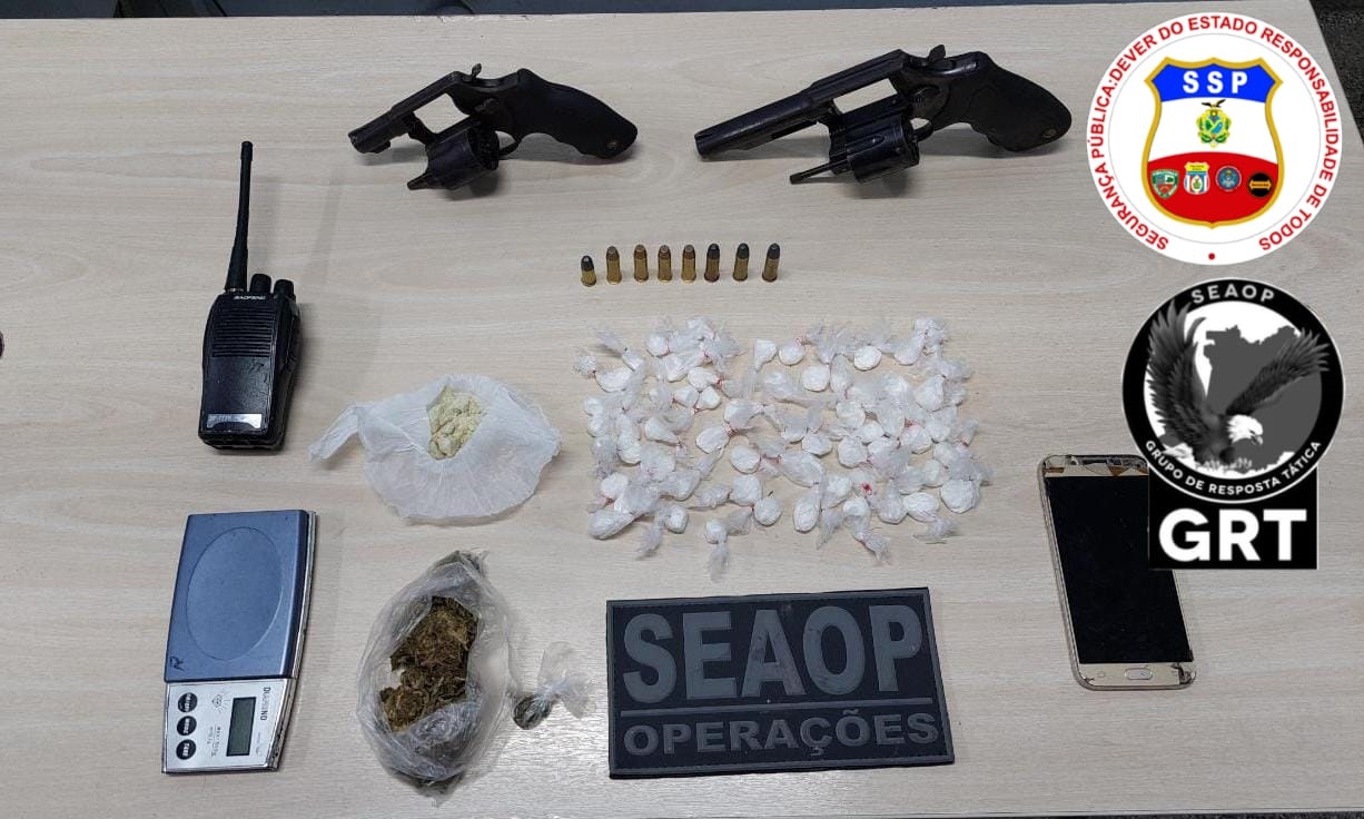 Homem é preso com armas e drogas na zona Norte de Manaus