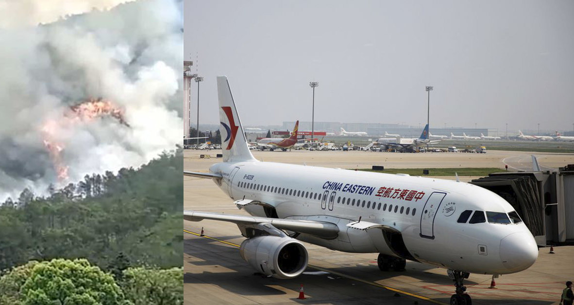 Avião com 132 a bordo cai na China