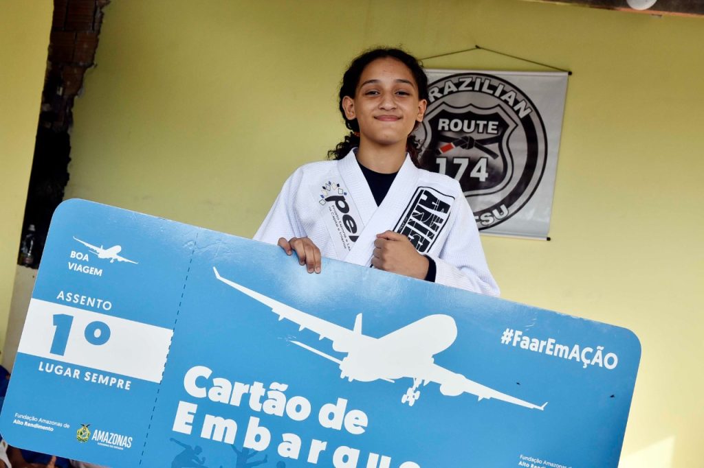 Atleta de jiu-jitsu, Ana Clara.