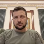 presidente da Ucrânia, Volodymyr Zelensky, em seu pronunciamento