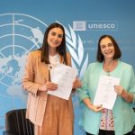 A presidente do INW, Anne Wilians (à esquerda), e a representante da Unesco no Brasil, Marlova Jovchelovitch Noleto