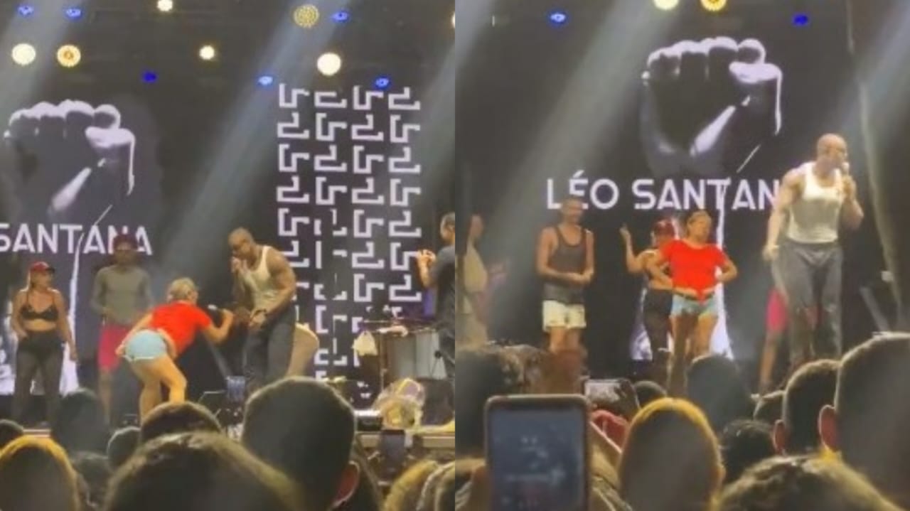 Léo Santana removes a fan from the stage after an obscene gesture;  watch video