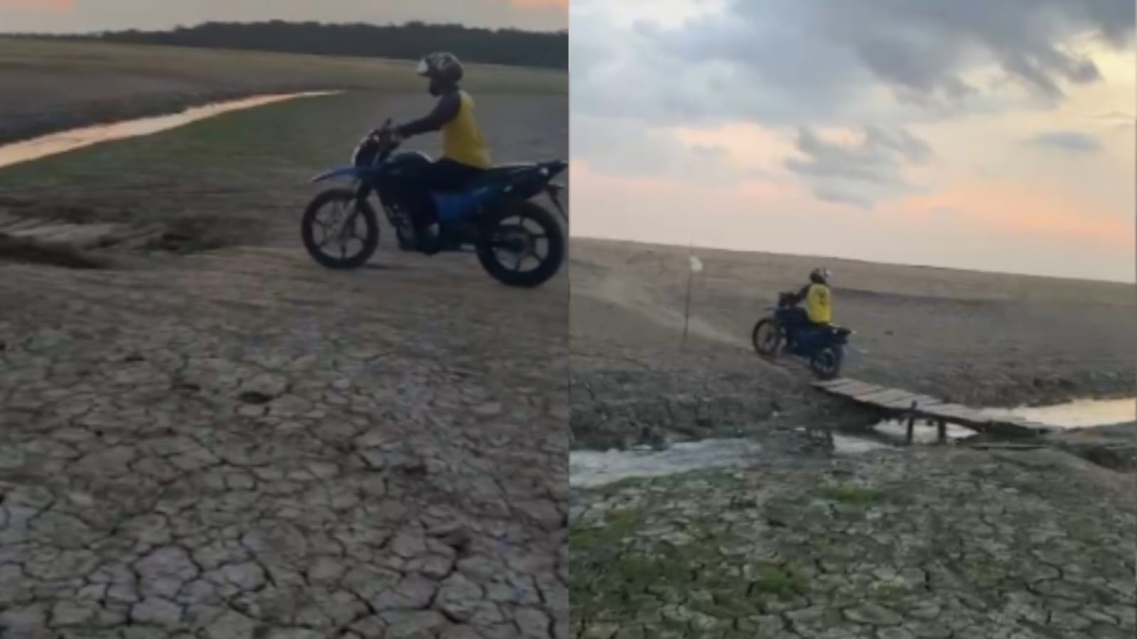 VÍDEO: ribeirinhos fazem travessia de moto entre Alvarães e Tefé
