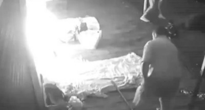 VIDEO: A man tries to set homeless residents on fire