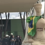 Imagem da fachada do STF, onde foi mantida a condenação de mulher pelos atos de 8 de janeiro