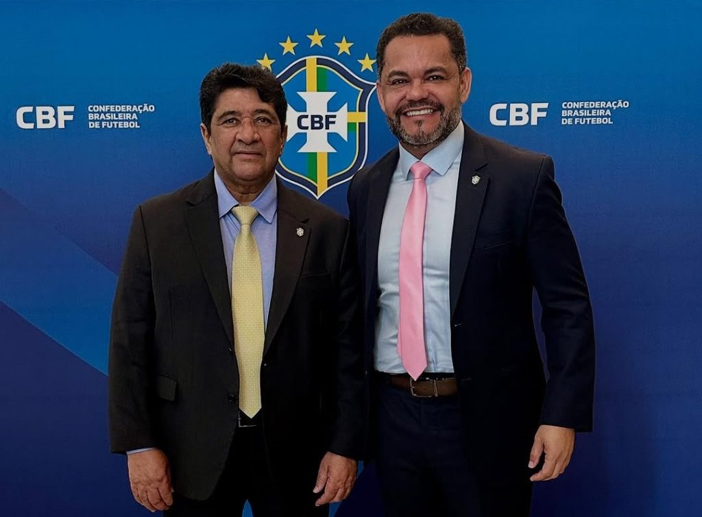Ednaldo Rodrigues, presidente da CBF, e Ednailson Rozenha, presidente da FAF e novo vice da entidade nacional