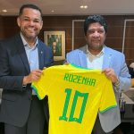 Presidente da FAF, Ednailson Rozenha, e presidente da CBF, Ednaldo Rodrigues