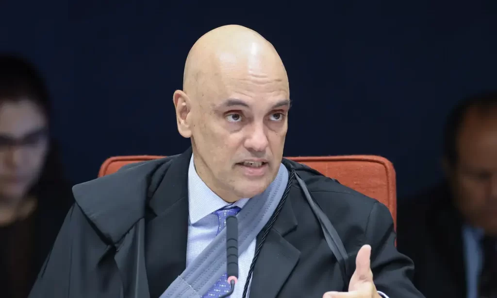 Ministro Alexandre de Moraes durante audiência com Aldo Rebelo no STF