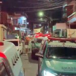 Viatura da Polícia Militar em local de crime na rua Santa Luiza, zona Sul de Manaus