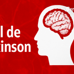 Ilustração conceitual sobre o Mal de Parkinson, com fundo em tons suaves e elementos gráficos representando neurônios e o cérebro, acompanhada da logo do EM TEMPO no canto superior direito.