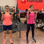 Andréa em treino ao lado da filha, Emanuelle