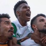 Jogadores do Palmeiras comemoram gol no Mundial de Clubes da Fifa em Nova Jersey