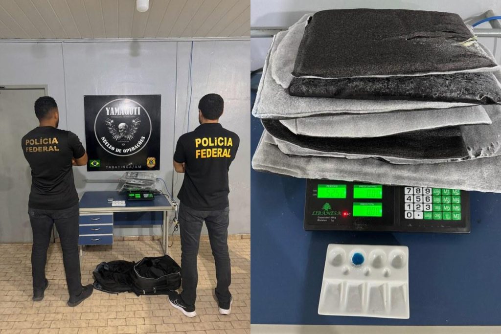 Droga apreendida pela PF no Aerroporto de Tabatinga, Amazonas