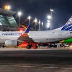 Avião da Copa Airlines no Aeroporto de Manaus, que agora tem voos diários para o Panamá