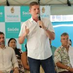 Marcos Rotta e Luis Tibé durante reunião política no Amazonas