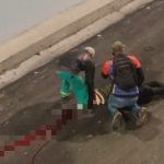 Viatura da polícia isolando área de queda no viaduto Rei Pelé, Zona Norte de Manaus