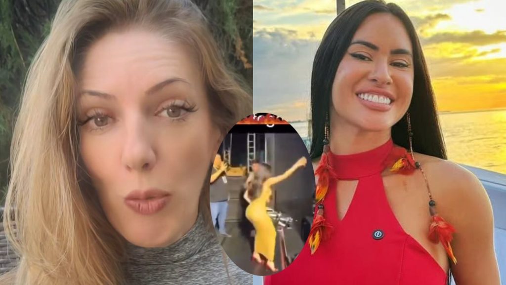 Isabelle Nogueira durante evento em que foi alvo de fake news nas redes sociais