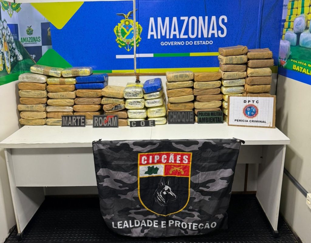 Drogas apreendidas em barcos que trafegam na Amazônia