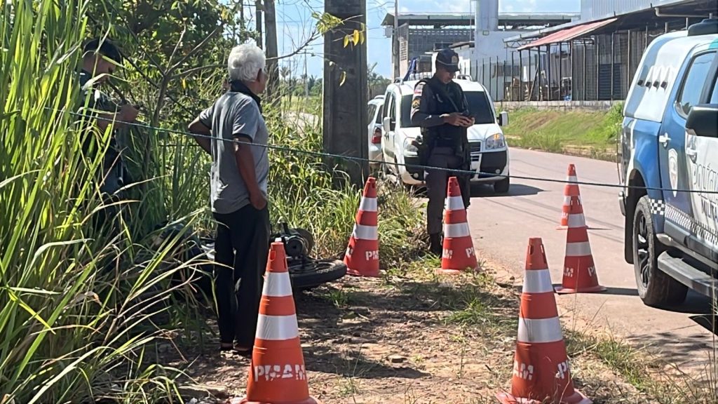 Local do crime onde Rafael Hilário foi morto após perseguição em Iranduba