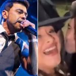 Zezé Di Camargo se aproxima de fã nos bastidores e quase a beija por engano