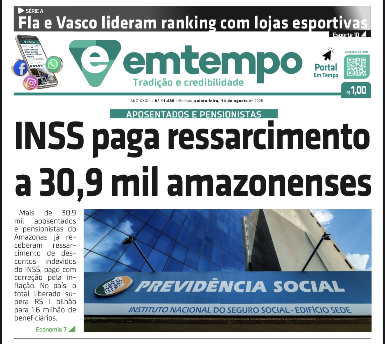 Jornal Em Tempo – quinta-feira, 14 de agosto de 2025