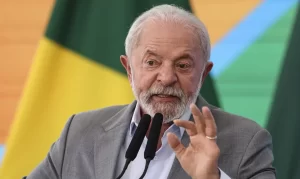 Presidente Lula durante discurso oficial sobre relações com os Estados Unidos
