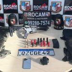 Fuzil e munições apreendidos pela Rocam em residência no Tarumã, Manaus