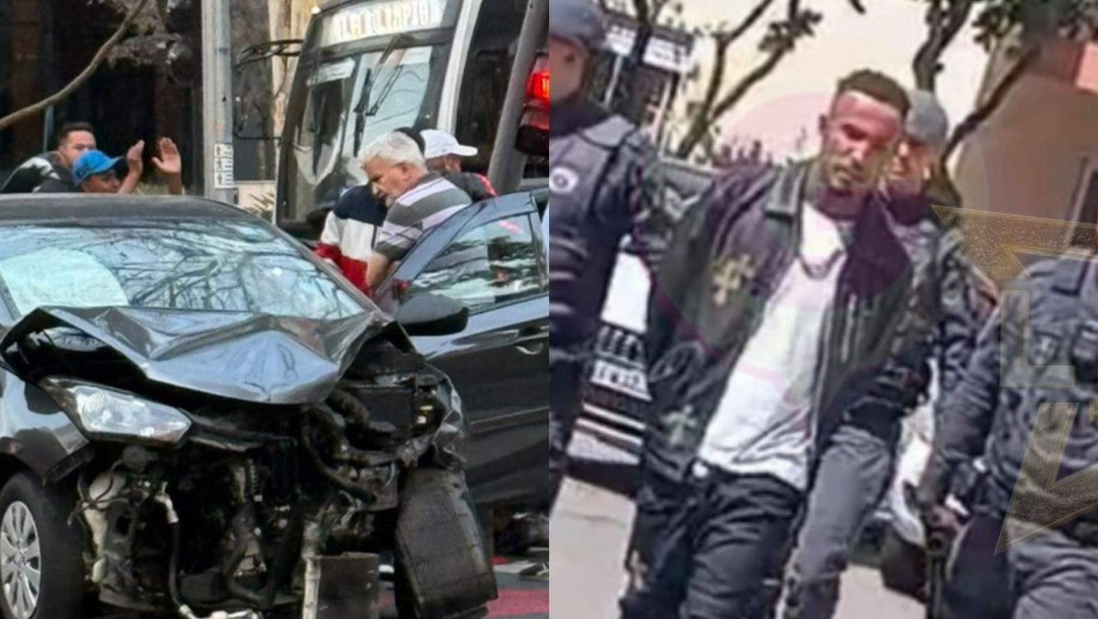 Gato Preto é preso após acidente de carro com a namorada Bia Miranda