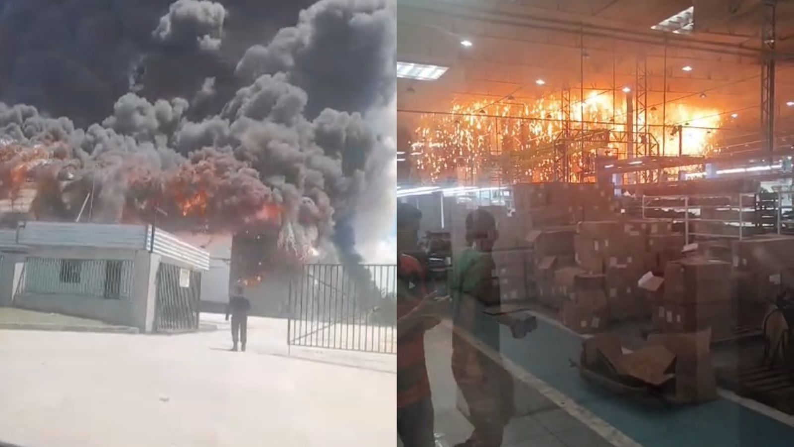 Vídeo mostra fogo e correria dentro de fábrica destruída por incêndio em Manaus