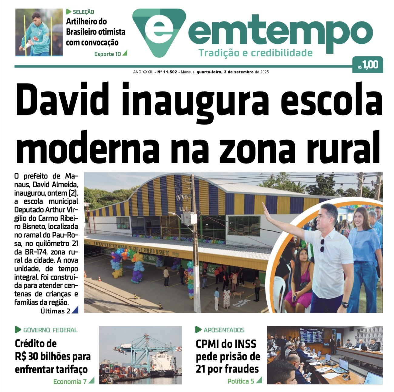 Jornal Em Tempo – quarta-feira, 3 de setembro de 2025