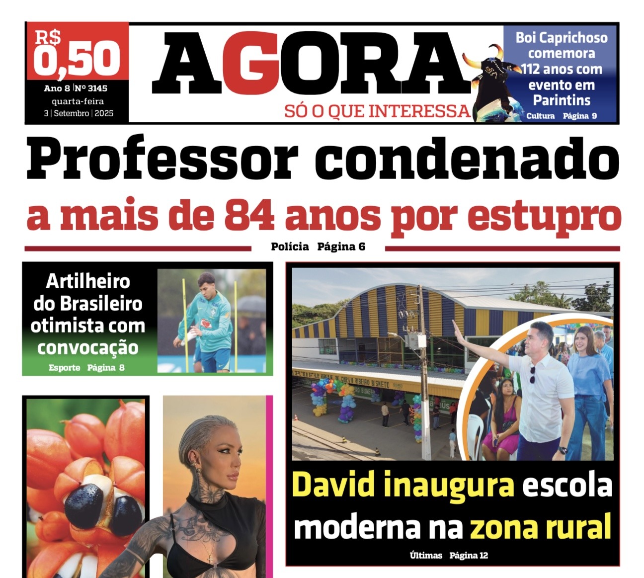 Jornal AGORA – quarta-feira, 3 de setembro de 2025
