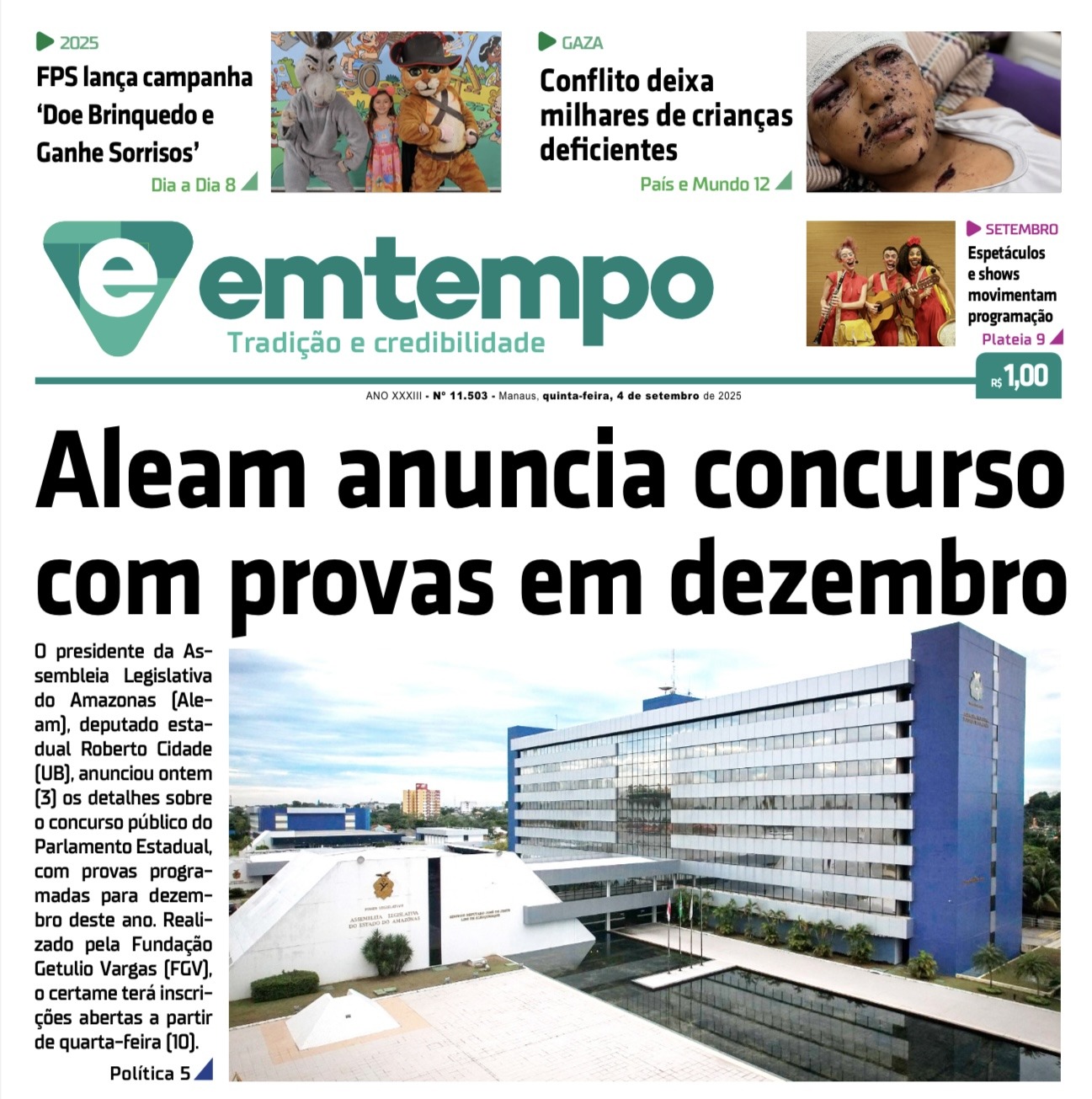 Jornal Em Tempo – quinta-feira, 4 de setembro de 2025