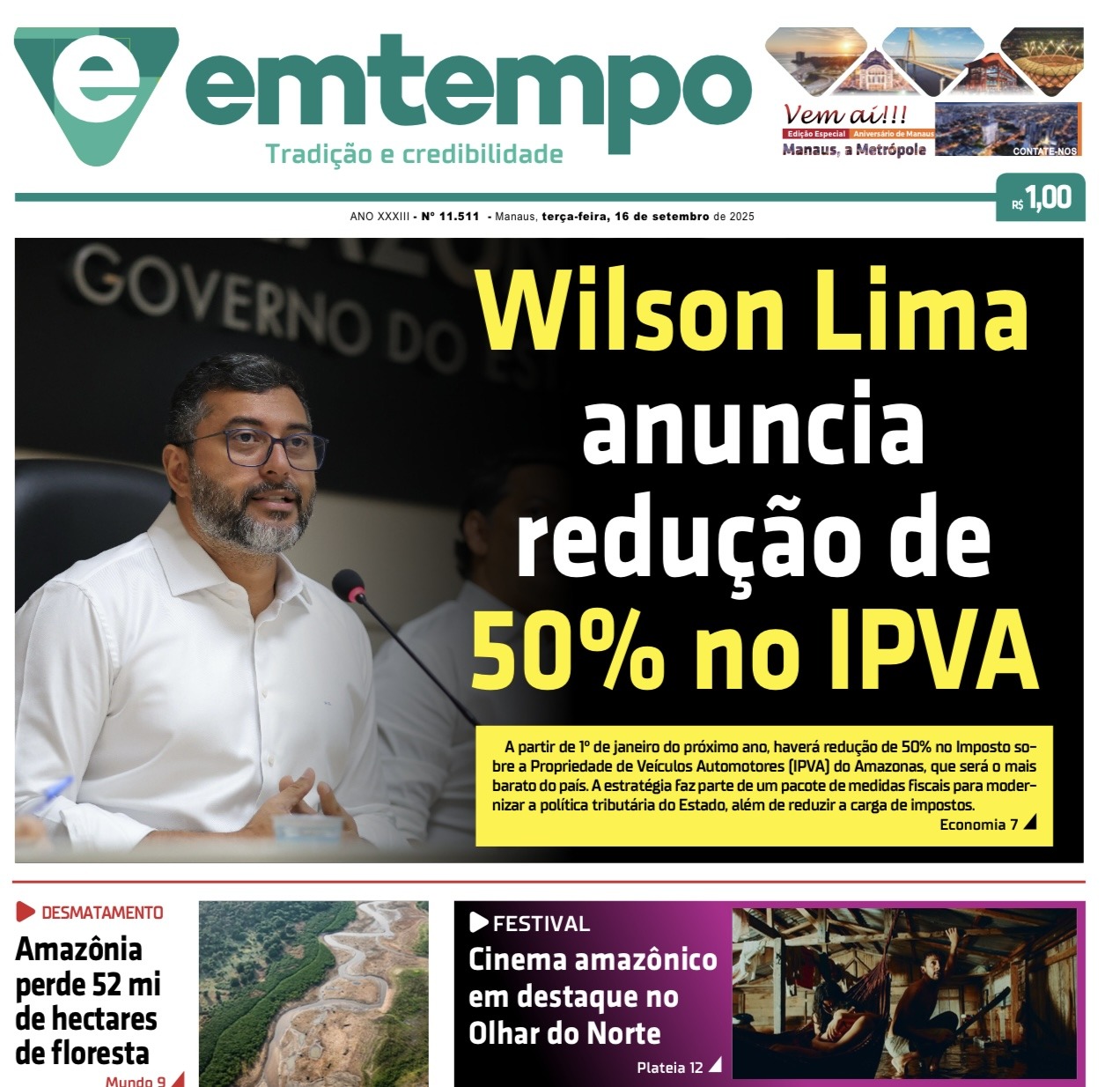 Jornal Em Tempo – terça-feira, 16 de setembro de 2025