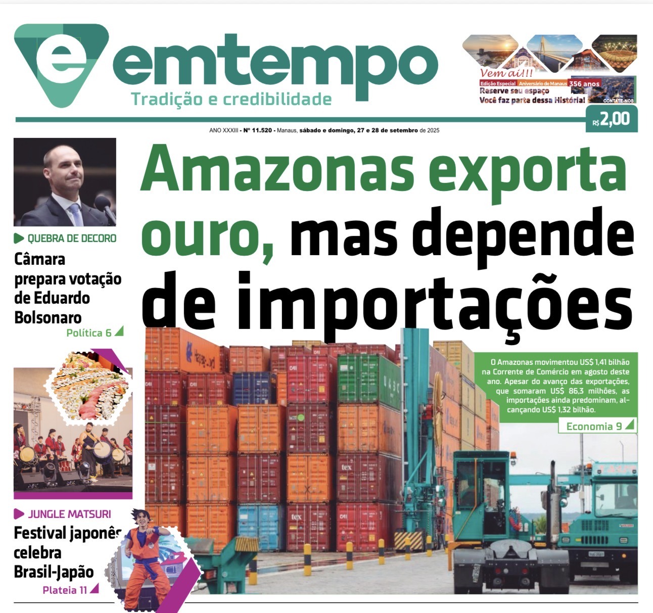 Jornal Em Tempo – sábado e domingo, 27 e 28 de setembro de 2025