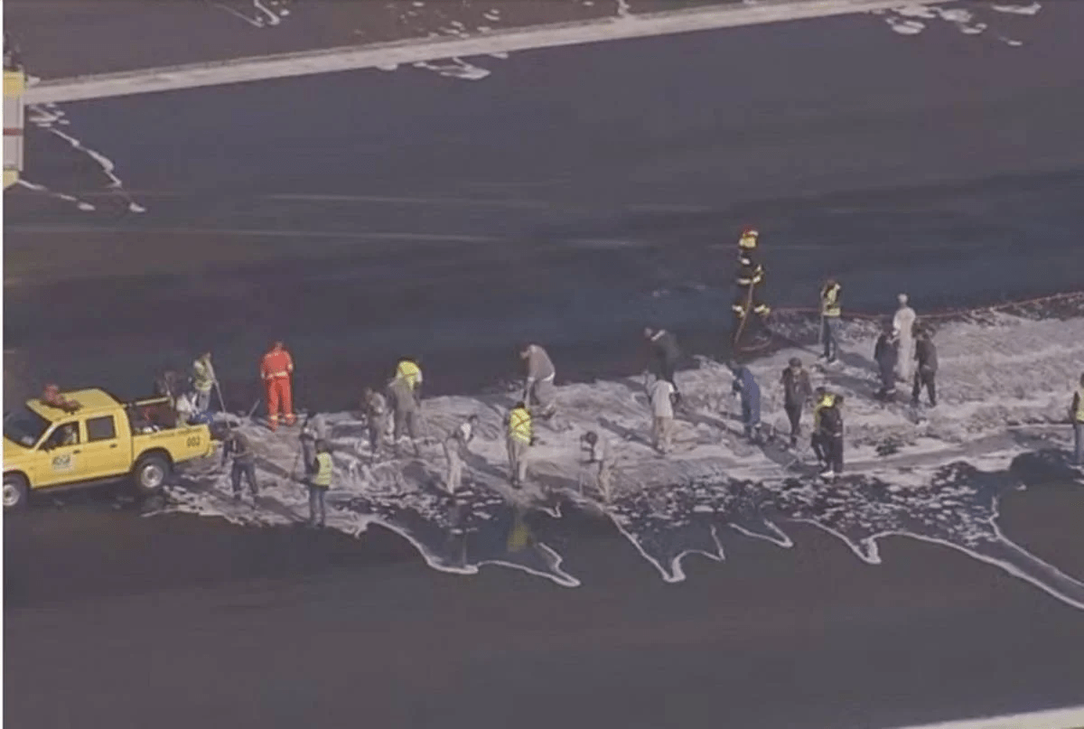 Vazamento de óleo no Santos Dumont suspende pousos e cancela 46 voos
