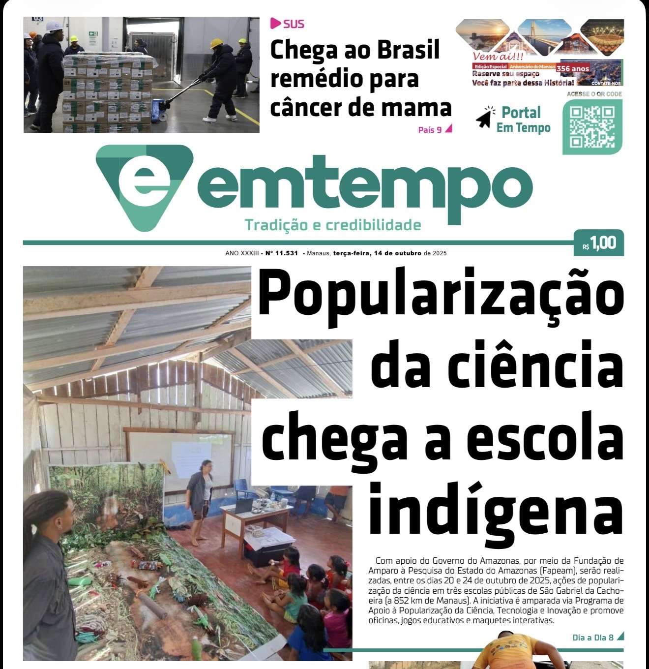 Jornal Em Tempo – terça-feira, 14 de outubro de 2025