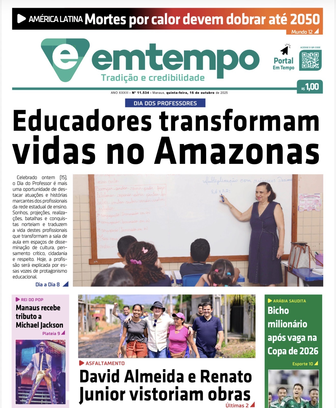 Jornal Em Tempo – quinta-feira, 16 de outubro de 2025