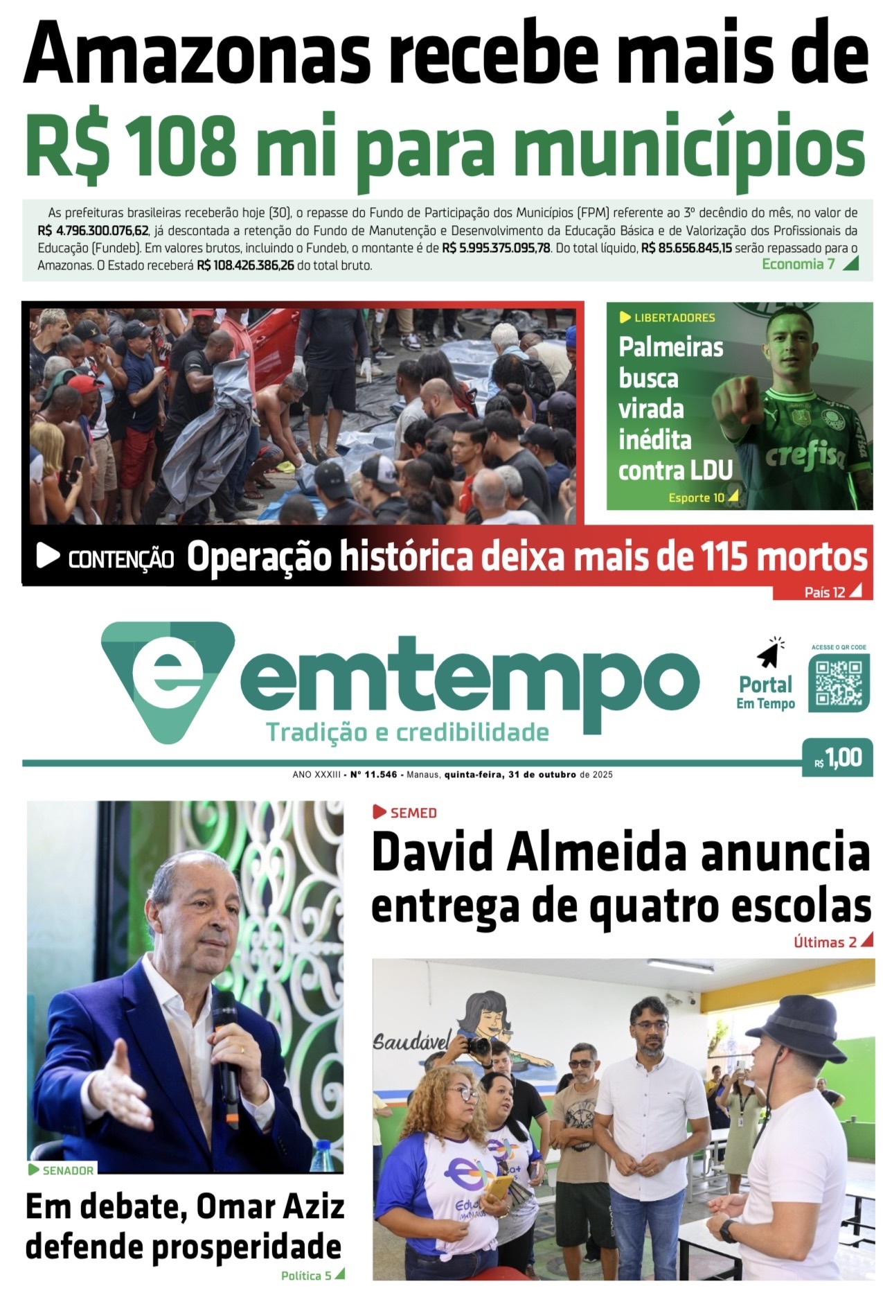 Jornal Em Tempo – quinta-feira, 30 de outubro de 2025