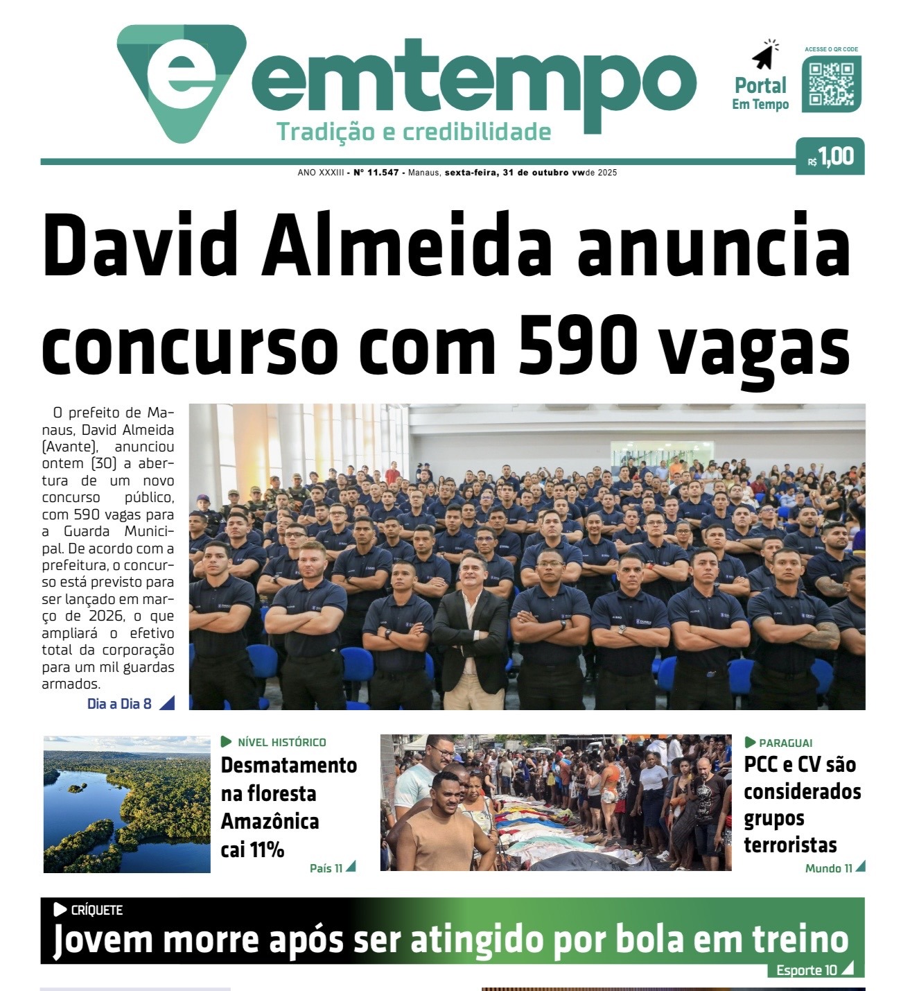 Jornal Em Tempo – sexta-feira, 31 de outubro de 2025