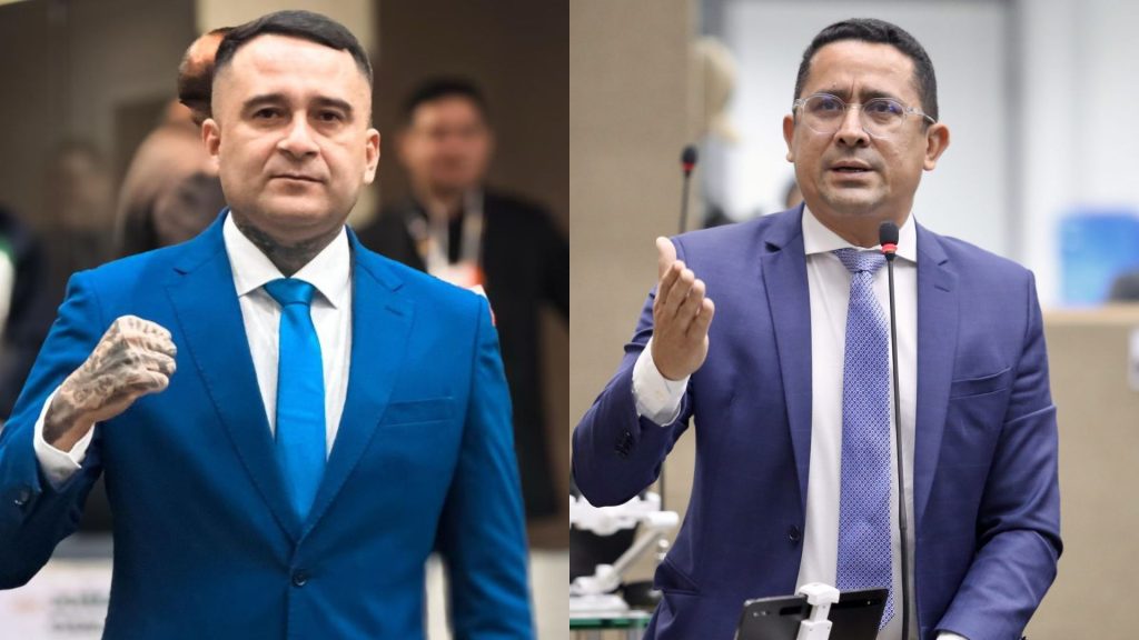 Vereador Sargento Salazar, e o deputado estadual Daniel Almeida (Foto: Divulgação/CMM e Aleam)