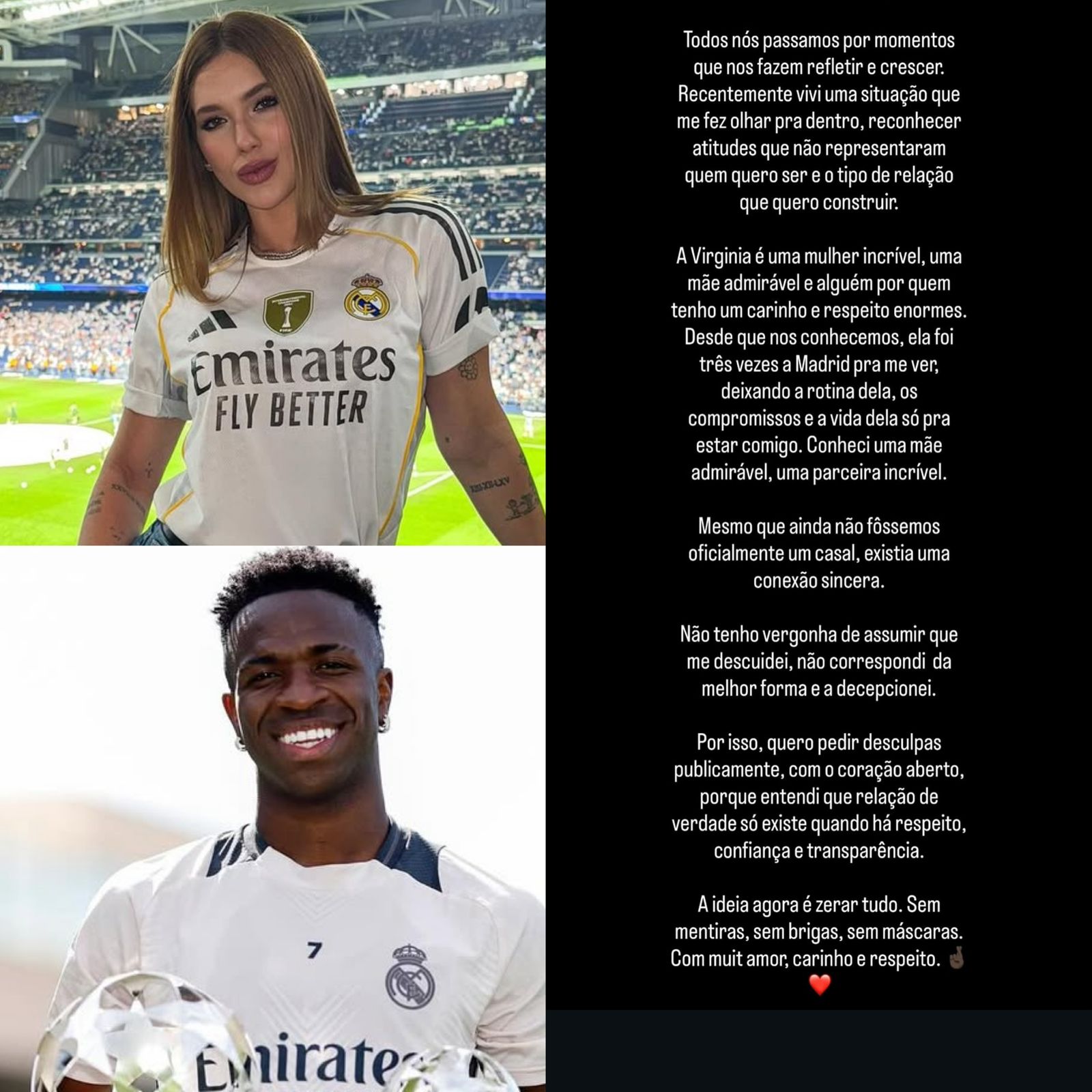 Vini Jr. quebra silêncio, assume traição e pede desculpas para Virginia Fonseca