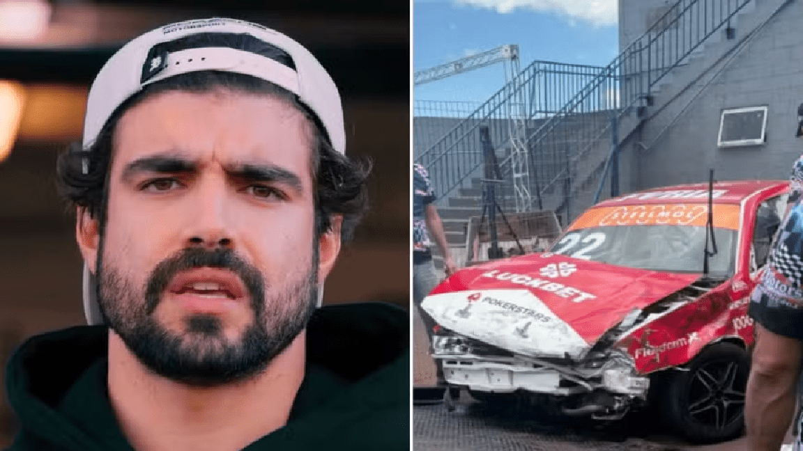Caio Castro sofre acidente em treino da Cascavel de Ouro