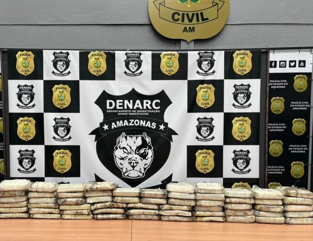 Cocaína avaliada em R$ 4,5 milhões é apreendida em Manaus