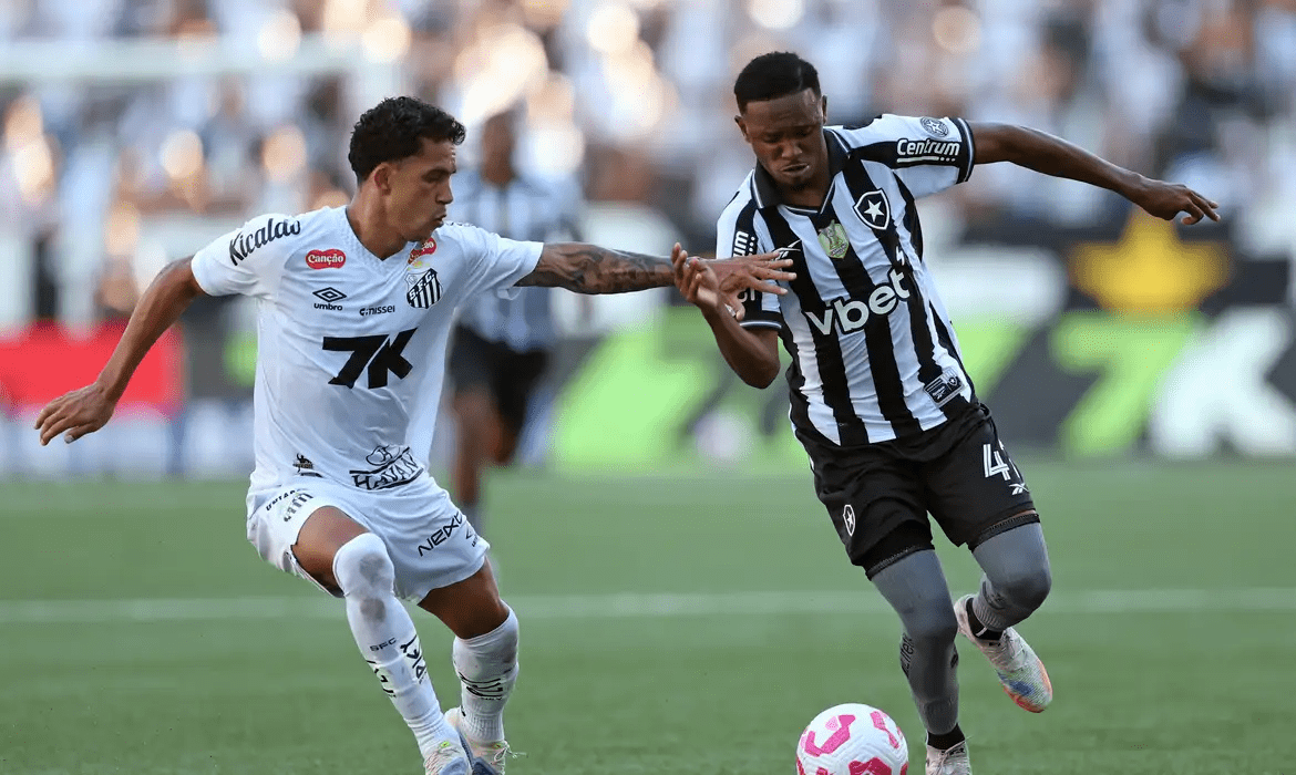 Botafogo empata com Santos em jogo movimentado no Nilton Santos