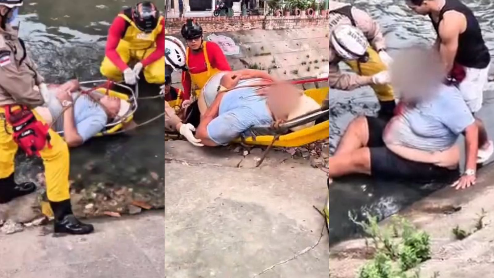 VÍDEO: Homem é resgatado após cair em igarapé na Zona Sul de Manaus