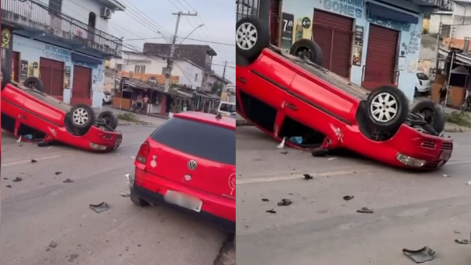VÍDEO: Carro capota após motorista passar mal em avenida de Manaus
