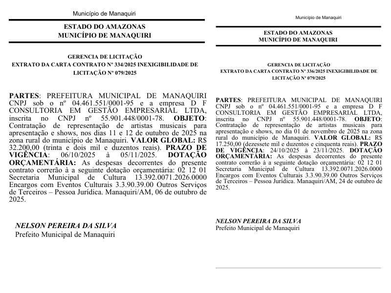 Fonte: Diário Oficial Eletrônico dos Municípios do Amazonas