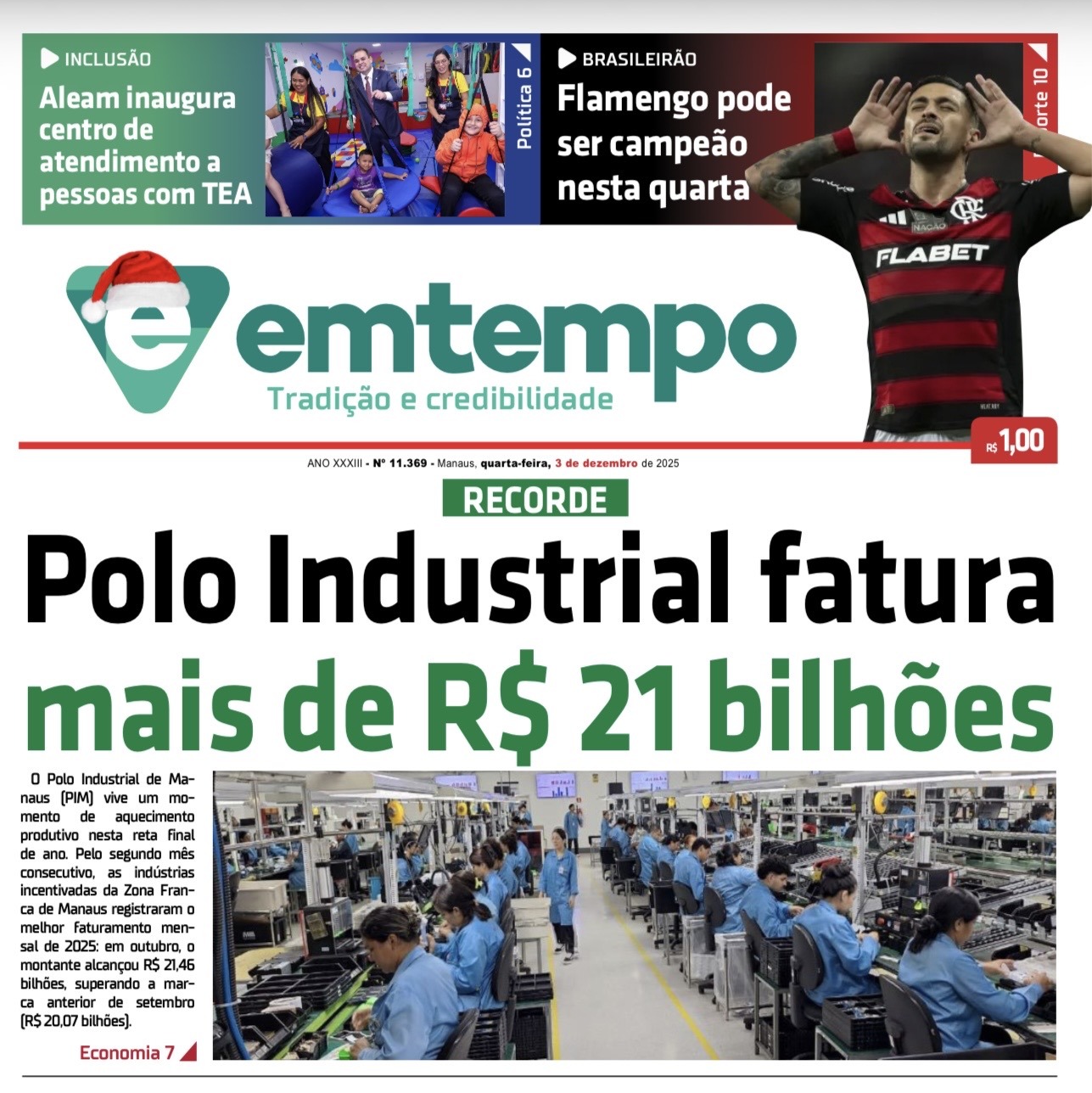 Jornal Em Tempo – quarta-feira, 3 de dezembro de 2025